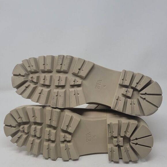 Zara Botin Chelsea Light Beige Nude Neutral Boots - Picture 5 of 7